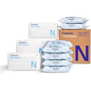 image:imageCoterie Baby Wipes  Diapers Kit Size NB amp Size 1 Diapers 4Pack WipesSize N 186 Count  Wipes 12 Packs