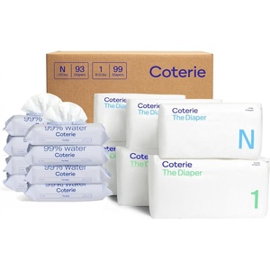 image:imageCoterie Baby Wipes  Diapers Kit Size Newborn Diapers 8Pack WipesSize 1 99 Count  NB 93 count  8 Wipes