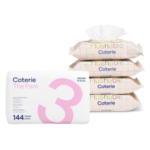 image:imageCoterie The Pant Size 3 Refastenable Training Pants for Sensitive Skin Hypoallergenic Super Absorbent Overnight Leak Protection  4 Pack Coterie Flushable Wipes